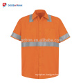 Hi-visibility Orange Work Polo Shirt Pockets With Additional Reflective Strips On Sleeves And Body